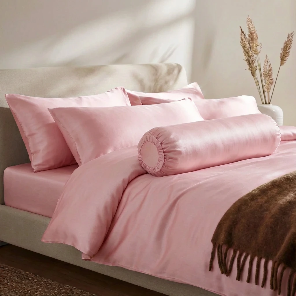 Bộ Ga Gối 4 món Lụa Tencel 60s Màu Trơn 9