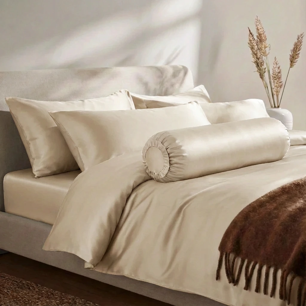 Bộ Ga Gối 4 món Lụa Tencel 60s Màu Trơn 10