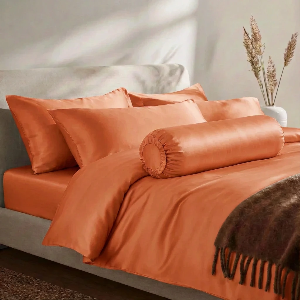 Bộ Ga Gối 4 món Lụa Tencel 60s Màu Trơn 14