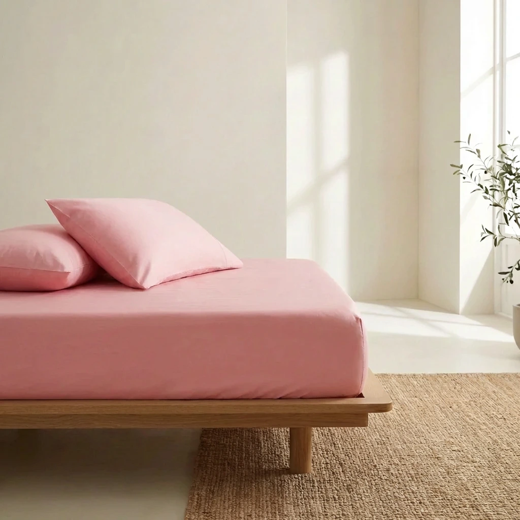 Bộ Ga Gối 3 món Cotton Satin Màu Trơn 1