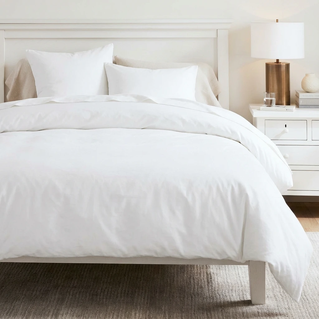 Bộ Chăn Ga Gối 5 món Cotton Satin Màu Trơn 2