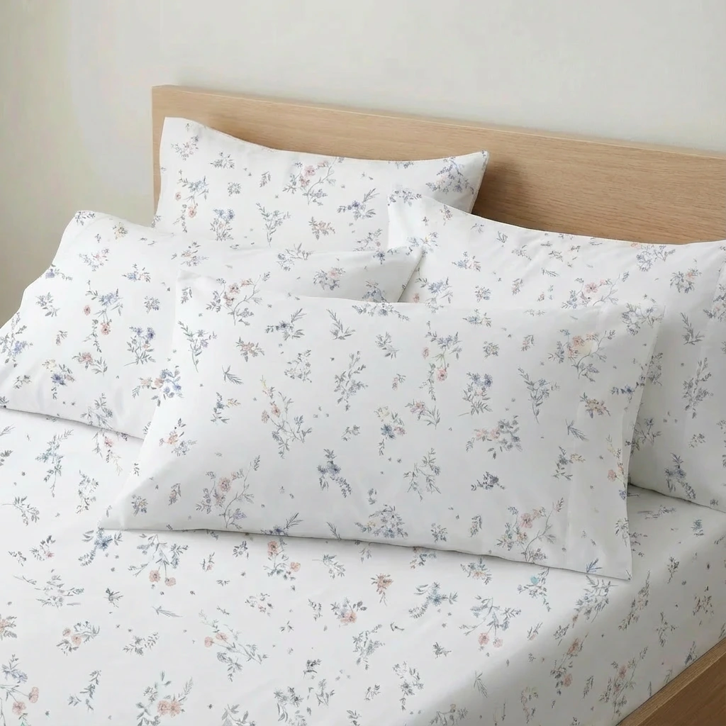 Bộ Ga Gối 3 món Lụa Tencel 60s Họa Tiết 2