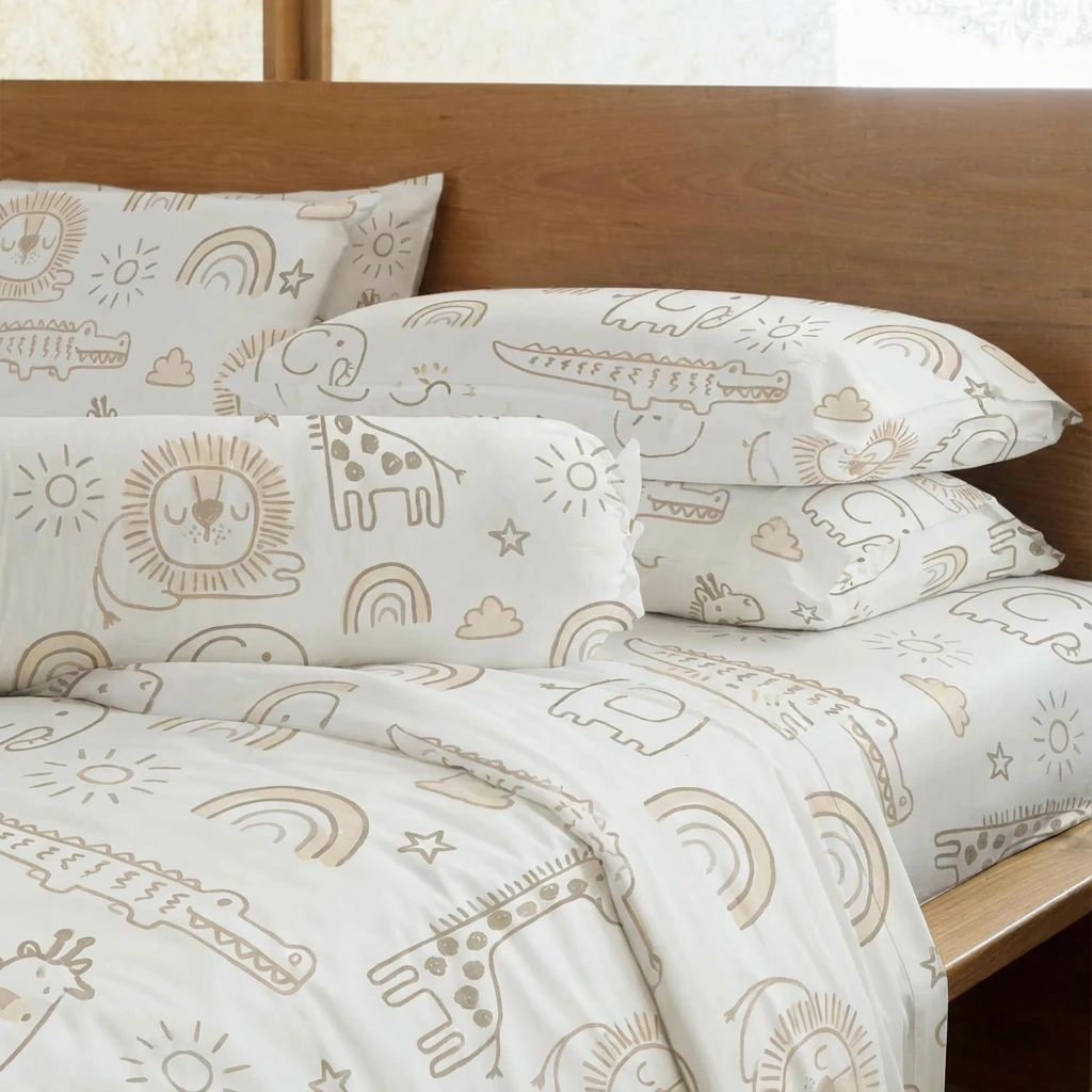 Bộ Chăn Ga Gối 5 món Lụa Tencel 60s Họa Tiết 1