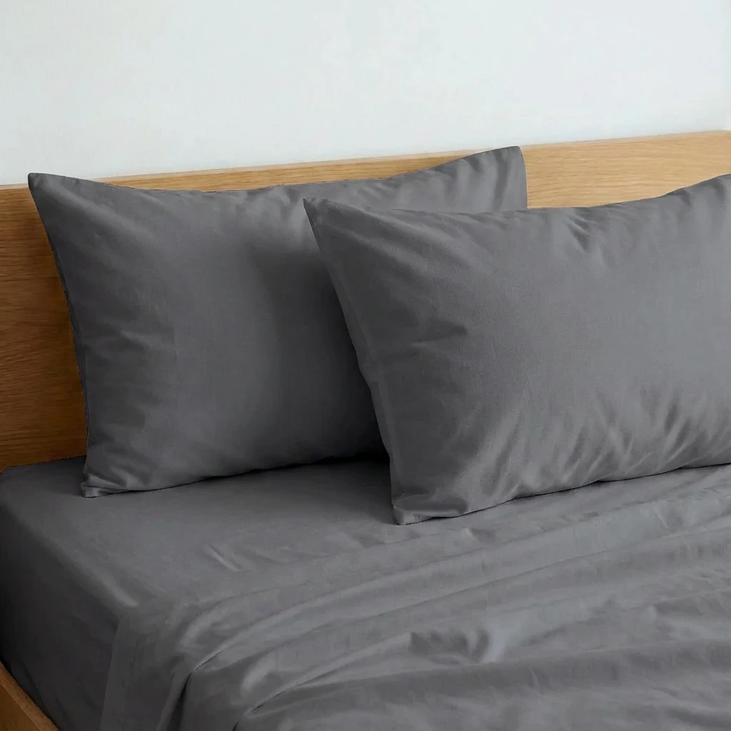 Bộ Ga Gối 3 món Cotton Satin Màu Trơn 11