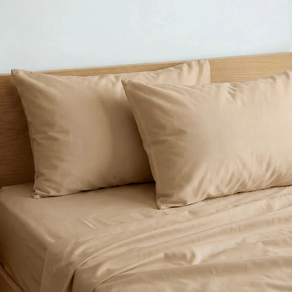 Bộ Ga Gối 3 món Cotton Satin Màu Trơn 12