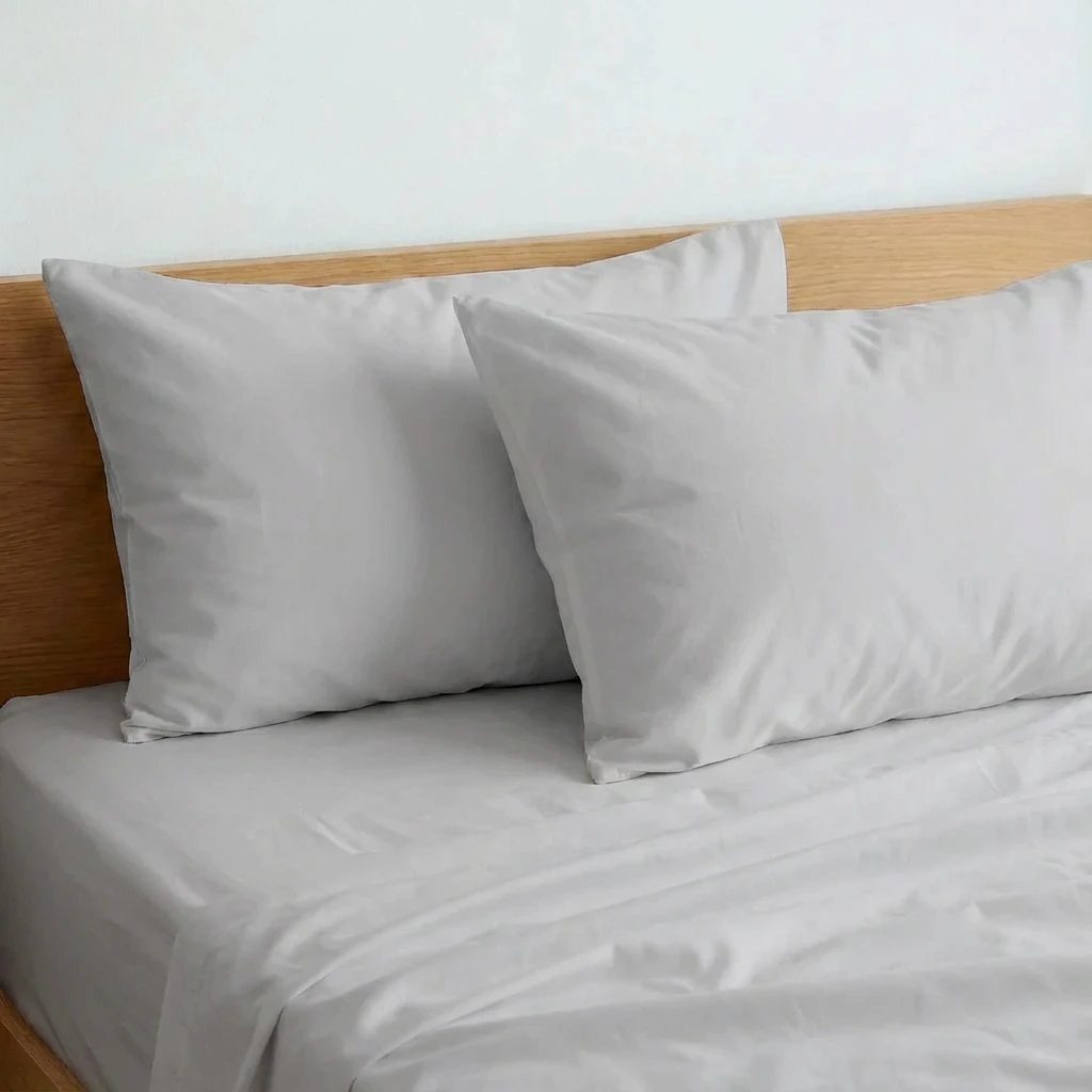 Bộ Ga Gối 3 món Cotton Satin Màu Trơn 14