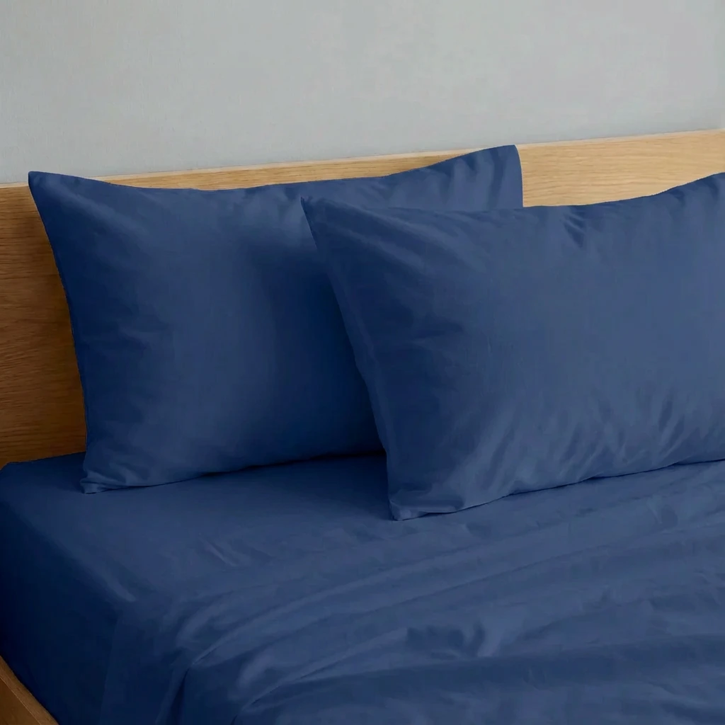 Bộ Ga Gối 3 món Cotton Satin Màu Trơn 6