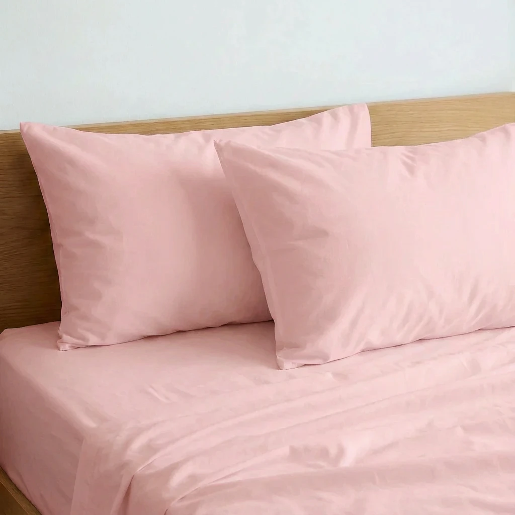 Bộ Ga Gối 3 món Cotton Satin Màu Trơn 9