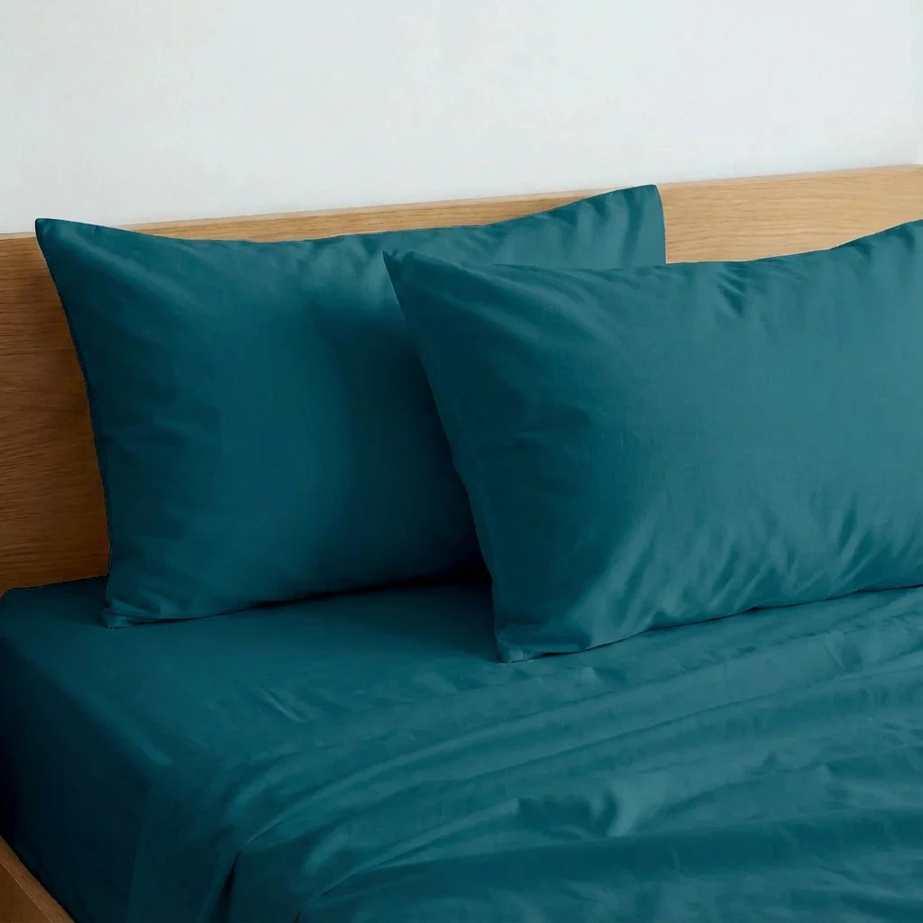 Bộ Ga Gối 3 món Cotton Satin Màu Trơn 7