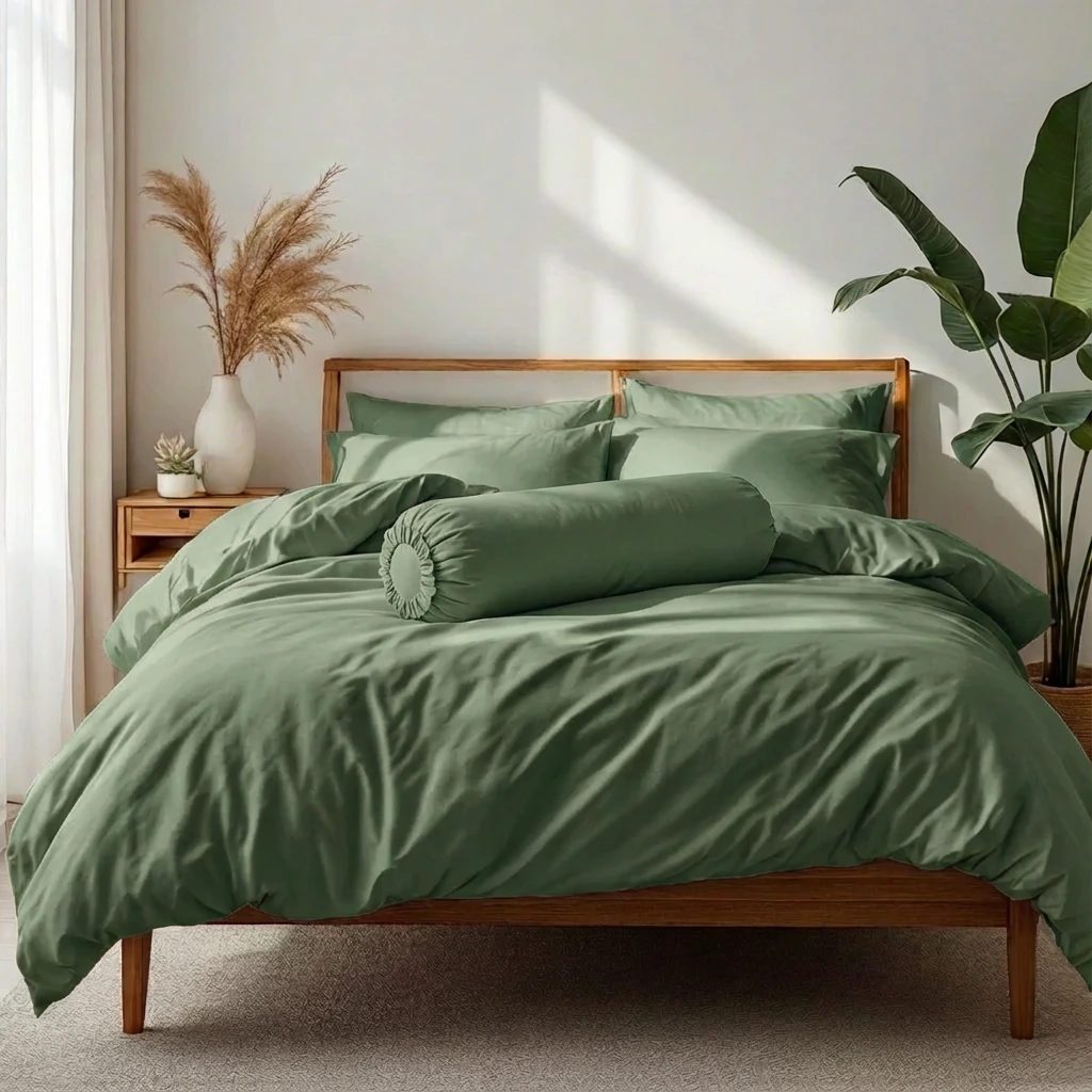 Bộ Ga Gối 4 món Cotton Satin Màu Trơn 7