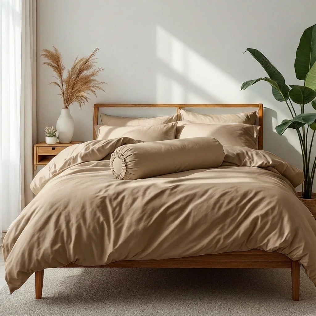 Bộ Ga Gối 4 món Cotton Satin Màu Trơn 2