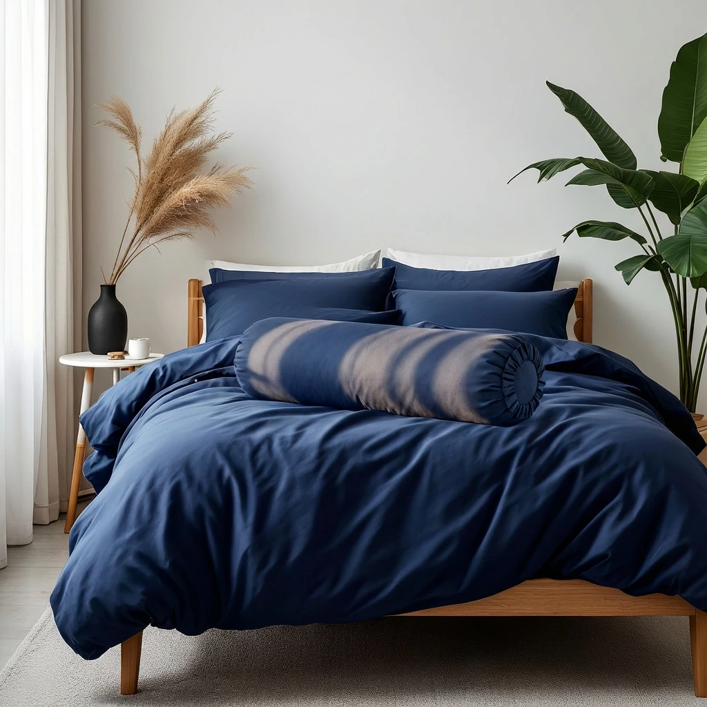 Bộ Chăn Ga Gối 5 món Cotton Satin Màu Trơn 11