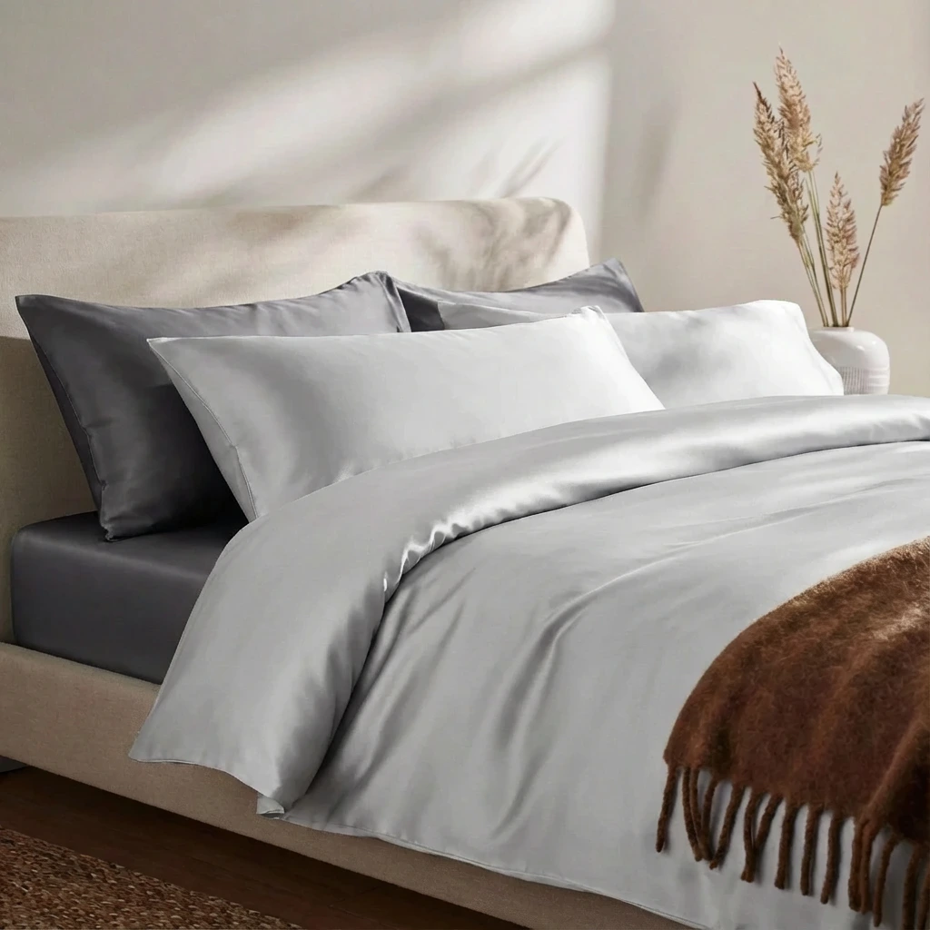 Bộ Ga Gối 3 món Lụa Tencel 60s Màu Trơn 23