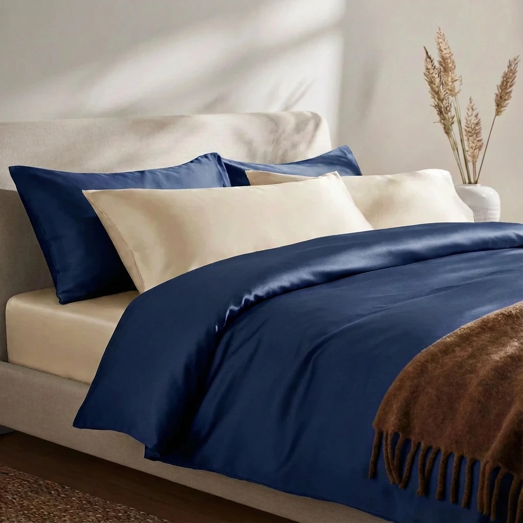 Bộ Ga Gối 3 món Lụa Tencel 60s Màu Trơn 10