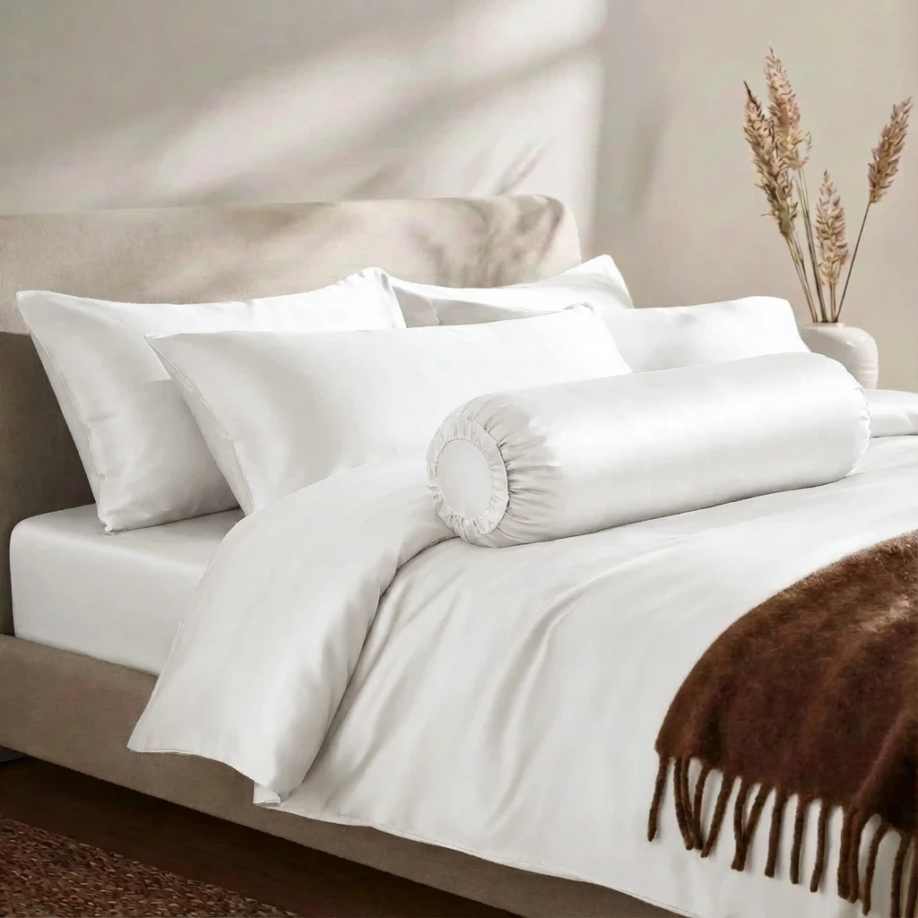 Bộ Ga Gối 4 món Lụa Tencel 60s Màu Trơn 11