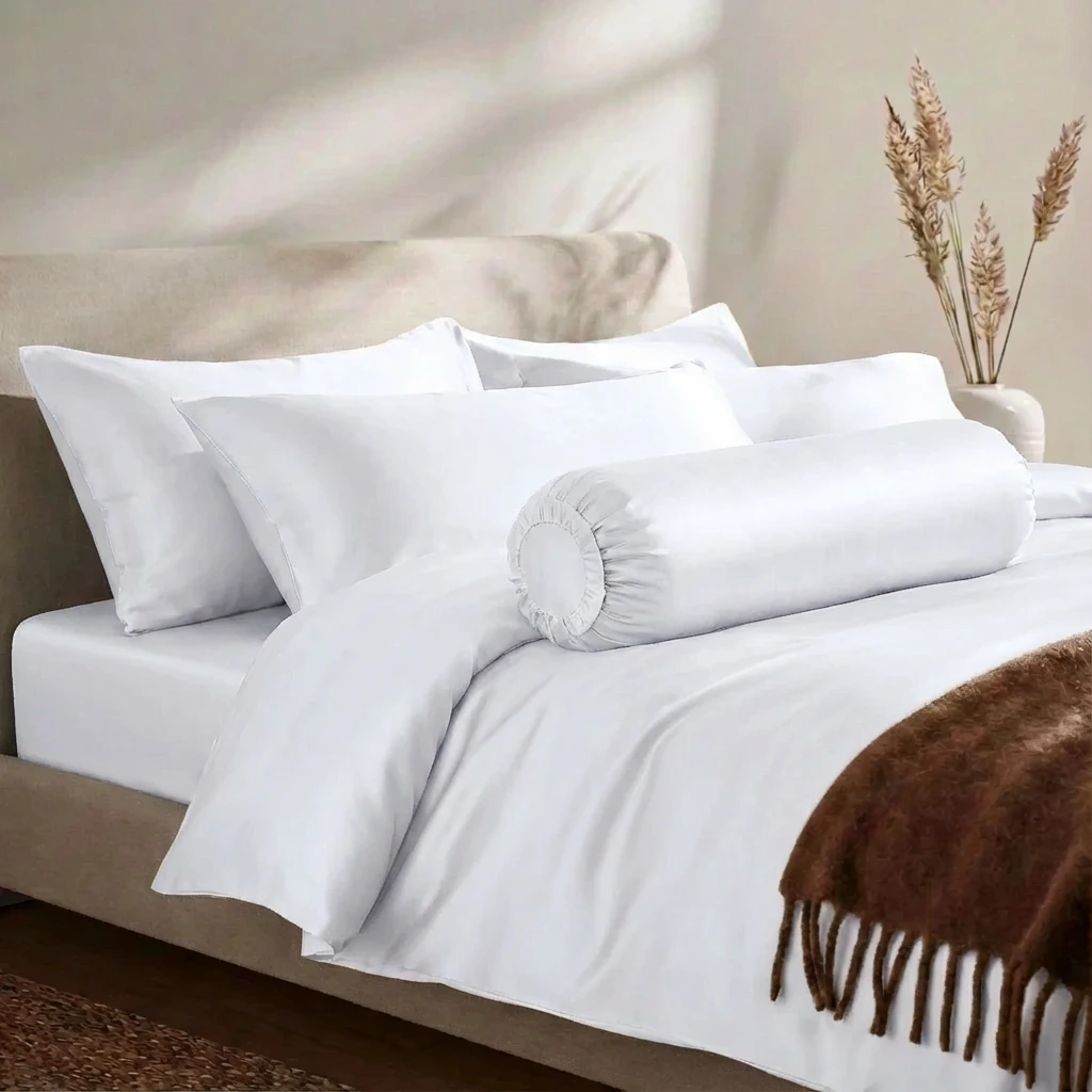 Bộ Ga Gối 4 món Lụa Tencel 60s Màu Trơn 12