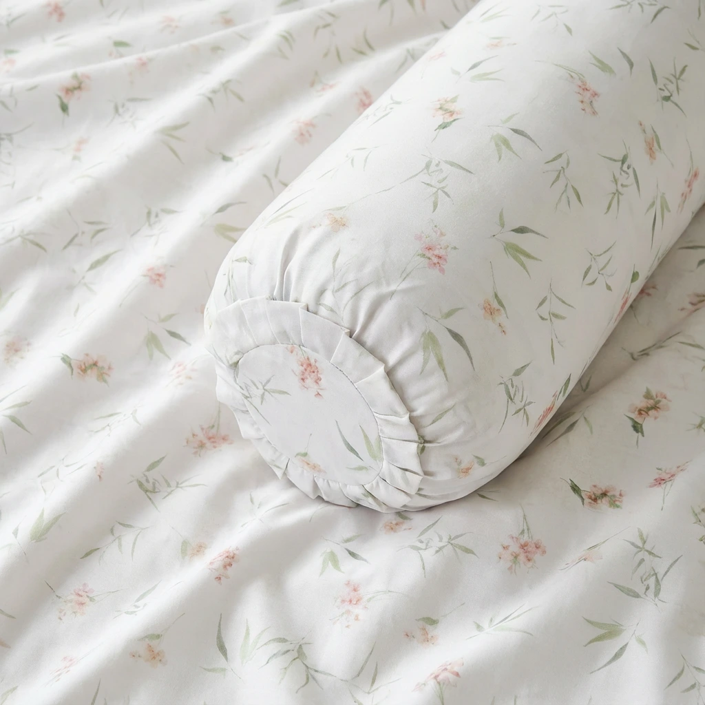 Bolster case / Vỏ gối ôm lụa Tencel 60s Hoạ Tiết 70x100 có bèo 7