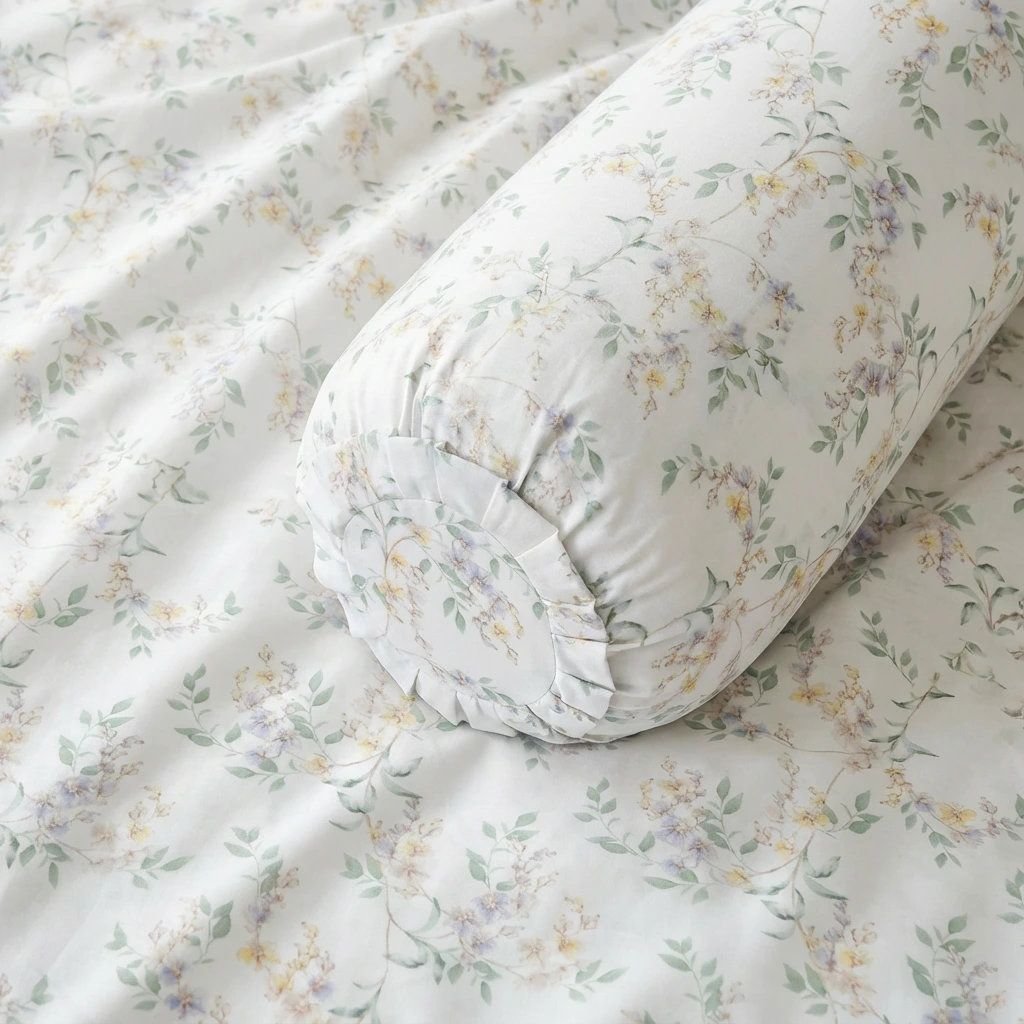 Bolster case / Vỏ gối ôm lụa Tencel 60s Hoạ Tiết 70x100 có bèo 6