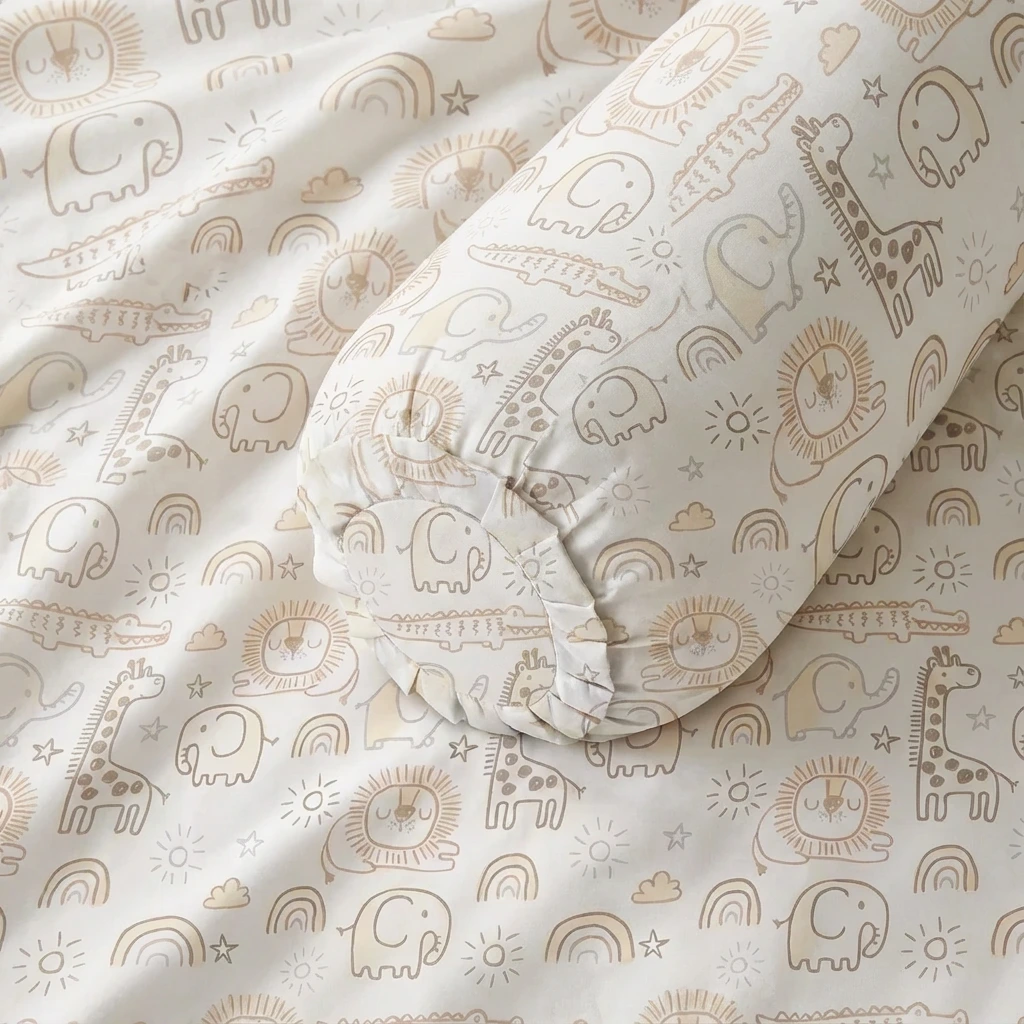 Bolster case / Vỏ gối ôm lụa Tencel 60s Hoạ Tiết 70x100 có bèo 5