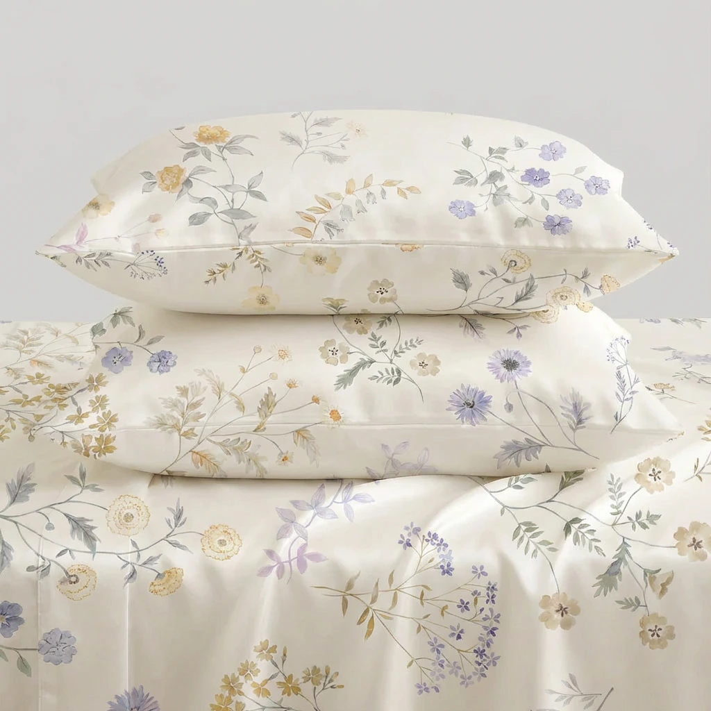 Bộ Ga Gối 3 món Lụa Tencel 60s Họa Tiết 3