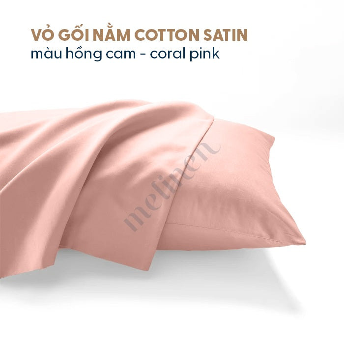 Vỏ Gối Cotton Satin Màu Trơn
