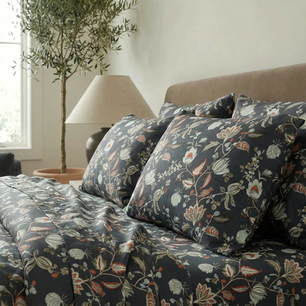 Bộ Ga Gối 3 món Lụa Tencel 60s Họa Tiết 12