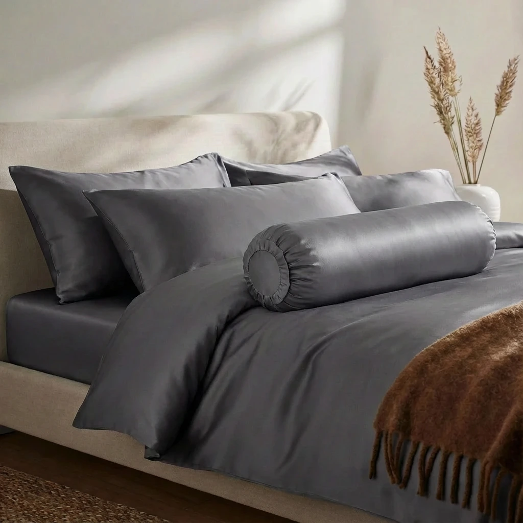 Bộ Ga Gối 4 món Lụa Tencel 60s Màu Trơn 17