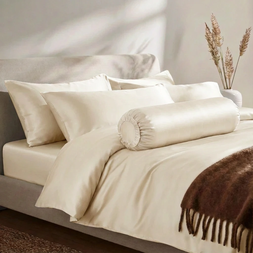 Bộ Ga Gối 4 món Lụa Tencel 60s Màu Trơn 1