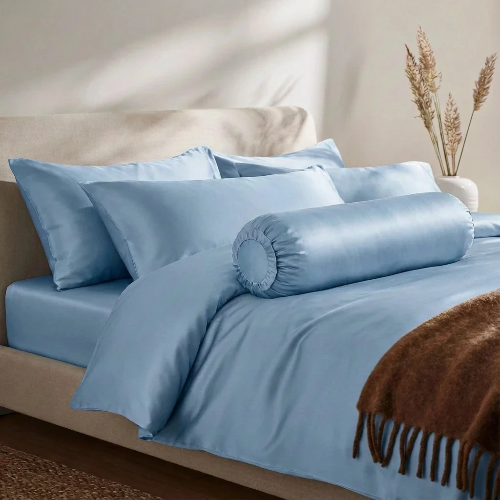 Bộ Ga Gối 4 món Lụa Tencel 60s Màu Trơn 8