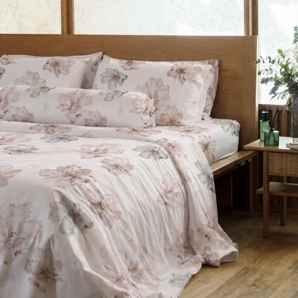 Bộ Chăn Ga Gối 5 món Lụa Tencel 60s Họa Tiết 7