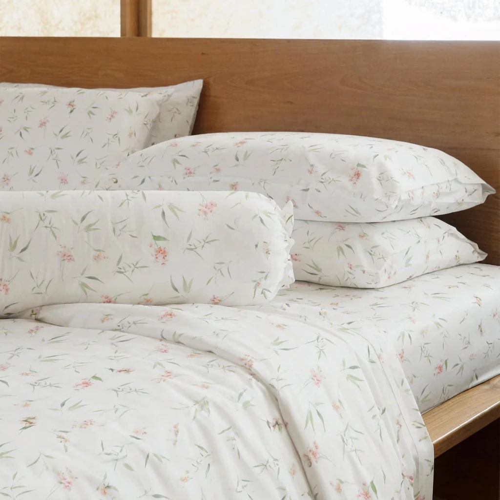 Bộ Chăn Ga Gối 5 món Lụa Tencel 60s Họa Tiết 9