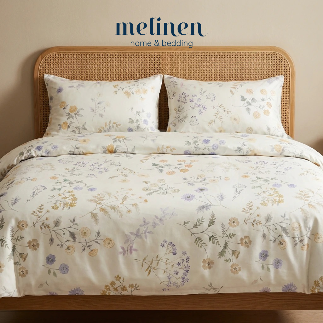 Bộ Chăn Ga Gối 5 món Lụa Tencel 60s Họa Tiết 2