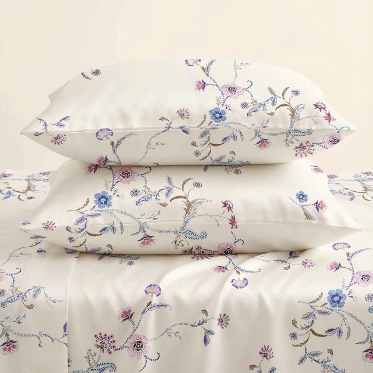 Bộ Ga Gối 3 món Lụa Tencel 60s Họa Tiết 15