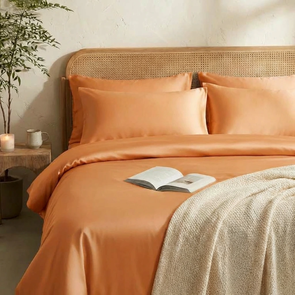 Bộ Ga Gối 4 món Lụa Tencel 60s Màu Trơn 8