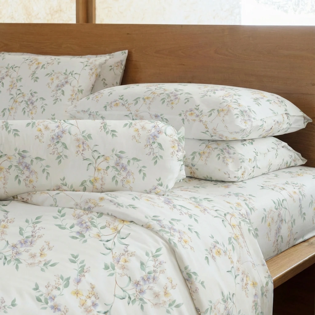 Bộ Ga Gối 4 món Lụa Tencel 60s Họa Tiết 6