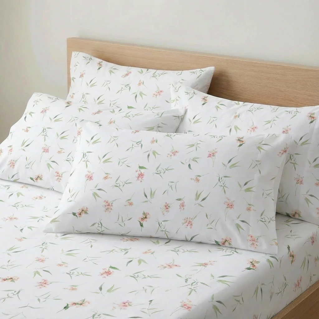 Bộ Ga Gối 3 món Lụa Tencel 60s Họa Tiết 8