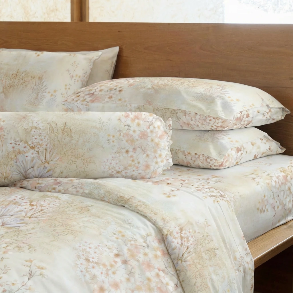 Bộ Ga Gối 4 món Lụa Tencel 60s Họa Tiết 9
