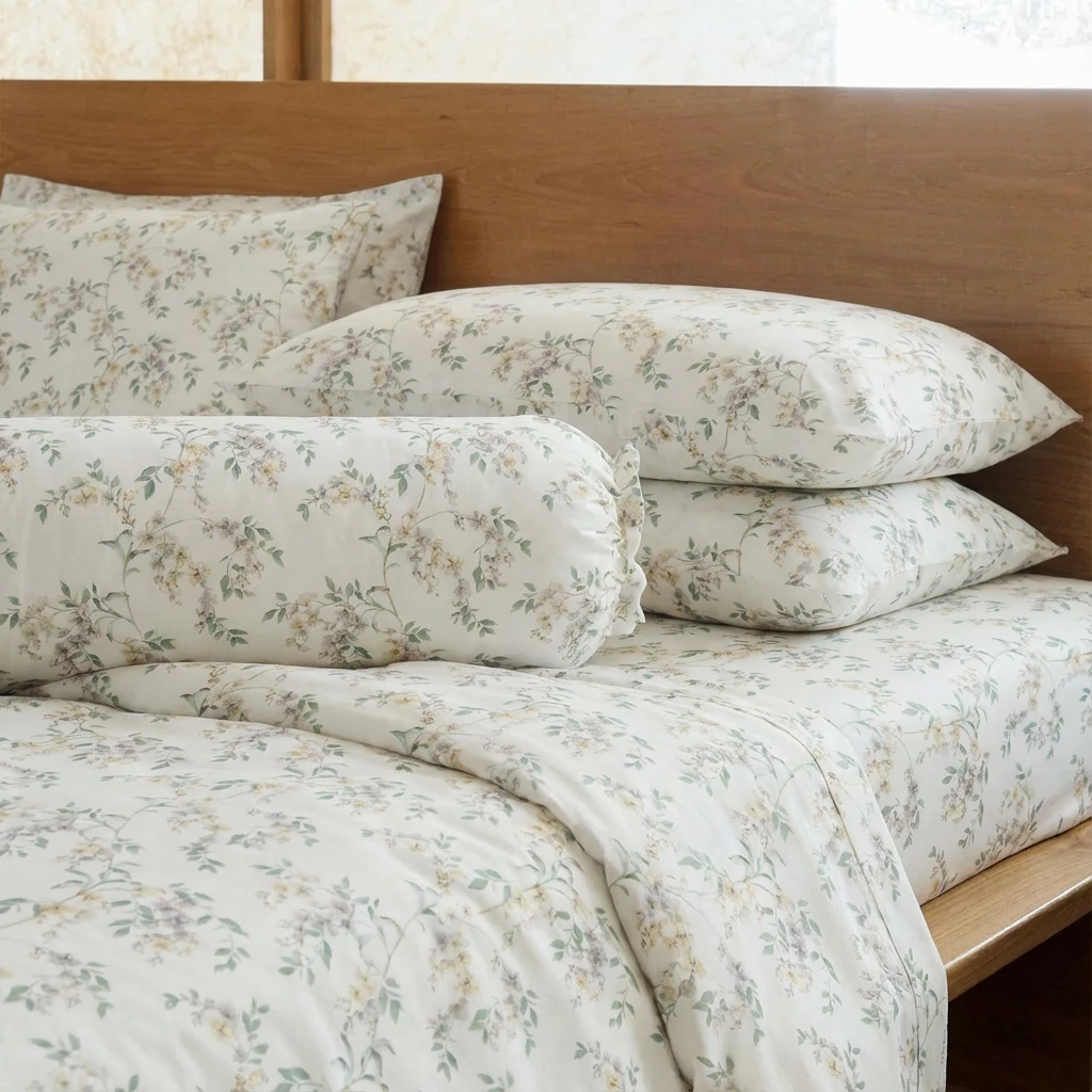 Bộ Chăn Ga Gối 5 món Lụa Tencel 60s Họa Tiết 8