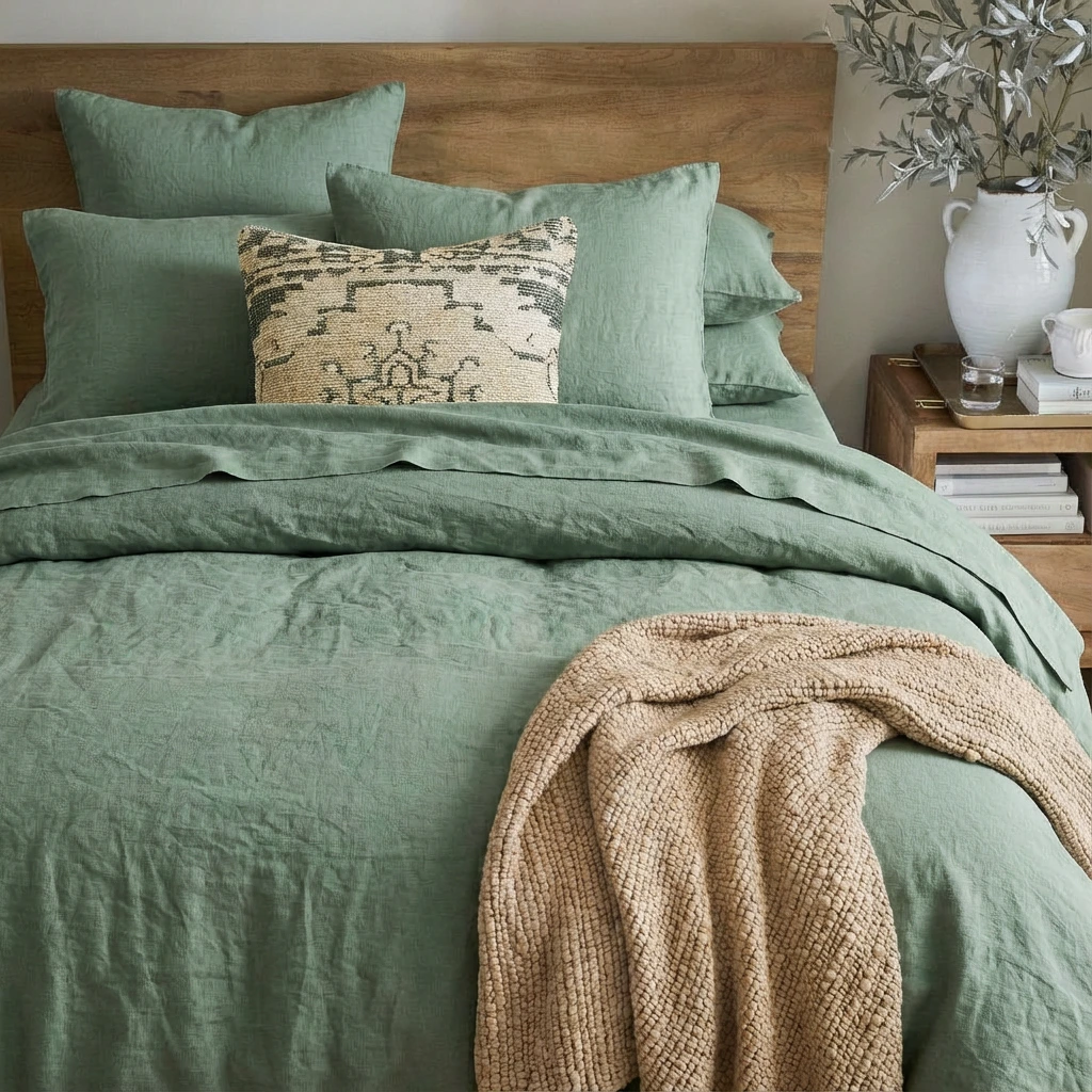 Bộ Chăn Ga Gối 5 món Cotton Washed 2